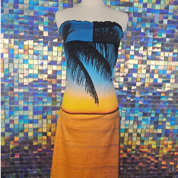 Dresses & Skirts - Andrew Chung Vintage Rare Tropical Palm Tree Print Dress